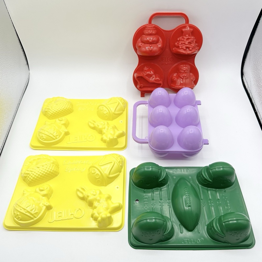 Jello Jiggler Molds Spring Easter Eggs Football Christmas Jell-O